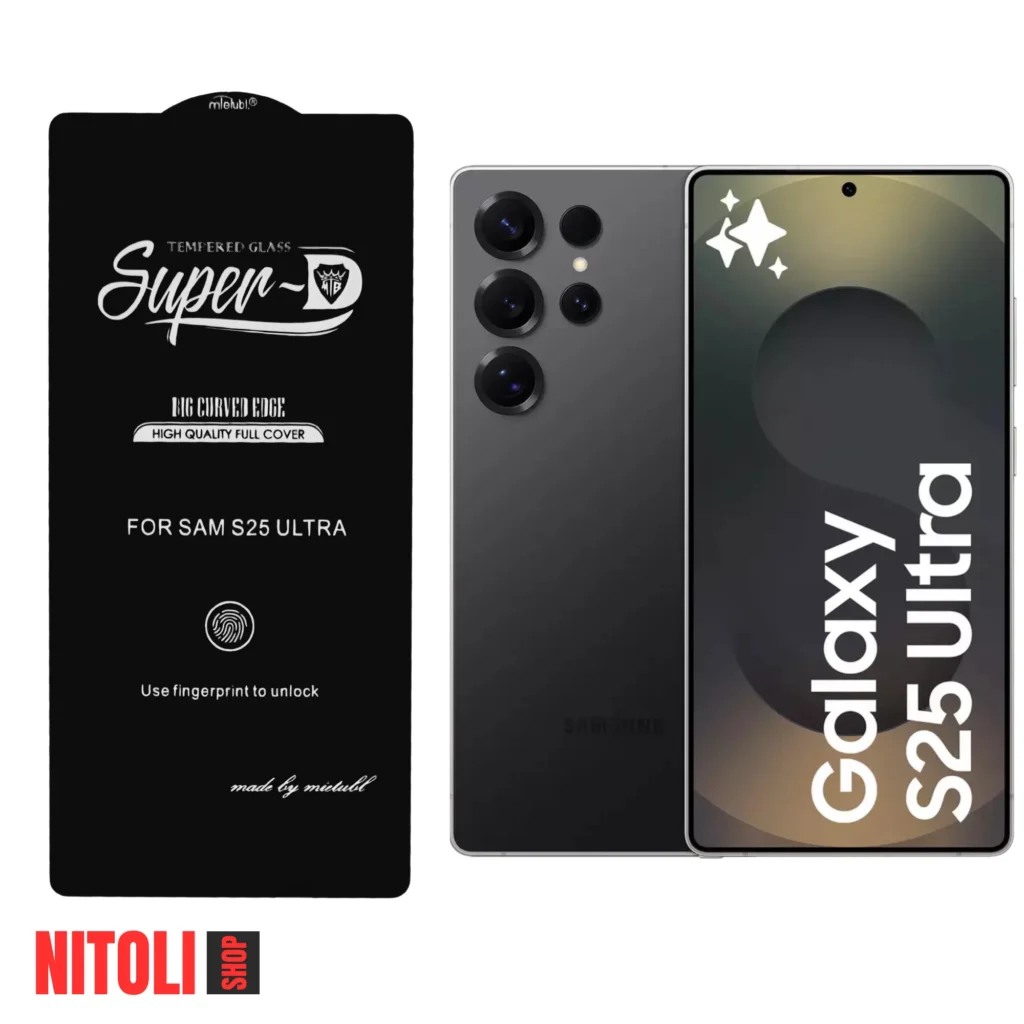 خرید گلس سوپر دی سامسونگ S25 Ultra | محافظ فول چسب MIETUBL ضد خش و تاچ دقیق