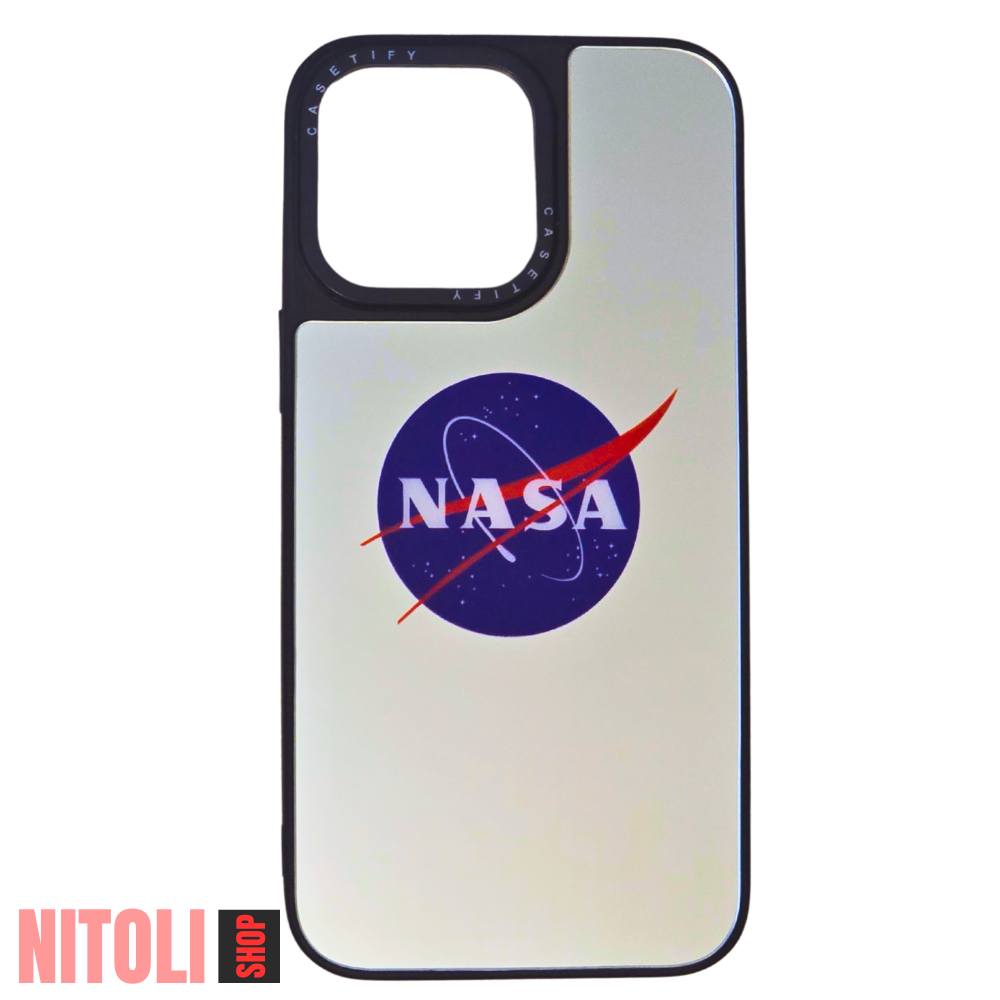 ✅قاب آیفون 14 پرومکس مدل اینه ای طرح لوگوی ناسا | بدنه سخت مقاوم + طراحی خاص