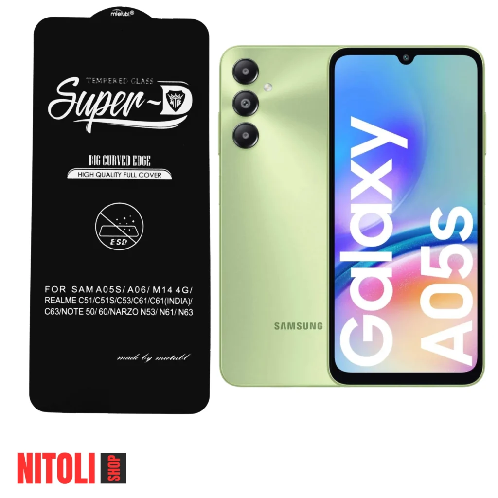 خرید گلس سامسونگ A05s مدل SuperD | کیت نصب کامل + تضمین اصالت + ارسال سریع