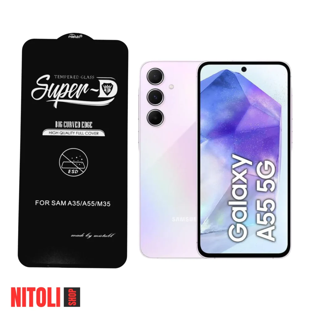 خرید گلس سامسونگ A55 5G مدل SuperD | کیت نصب کامل + تضمین اصالت + ارسال سریع