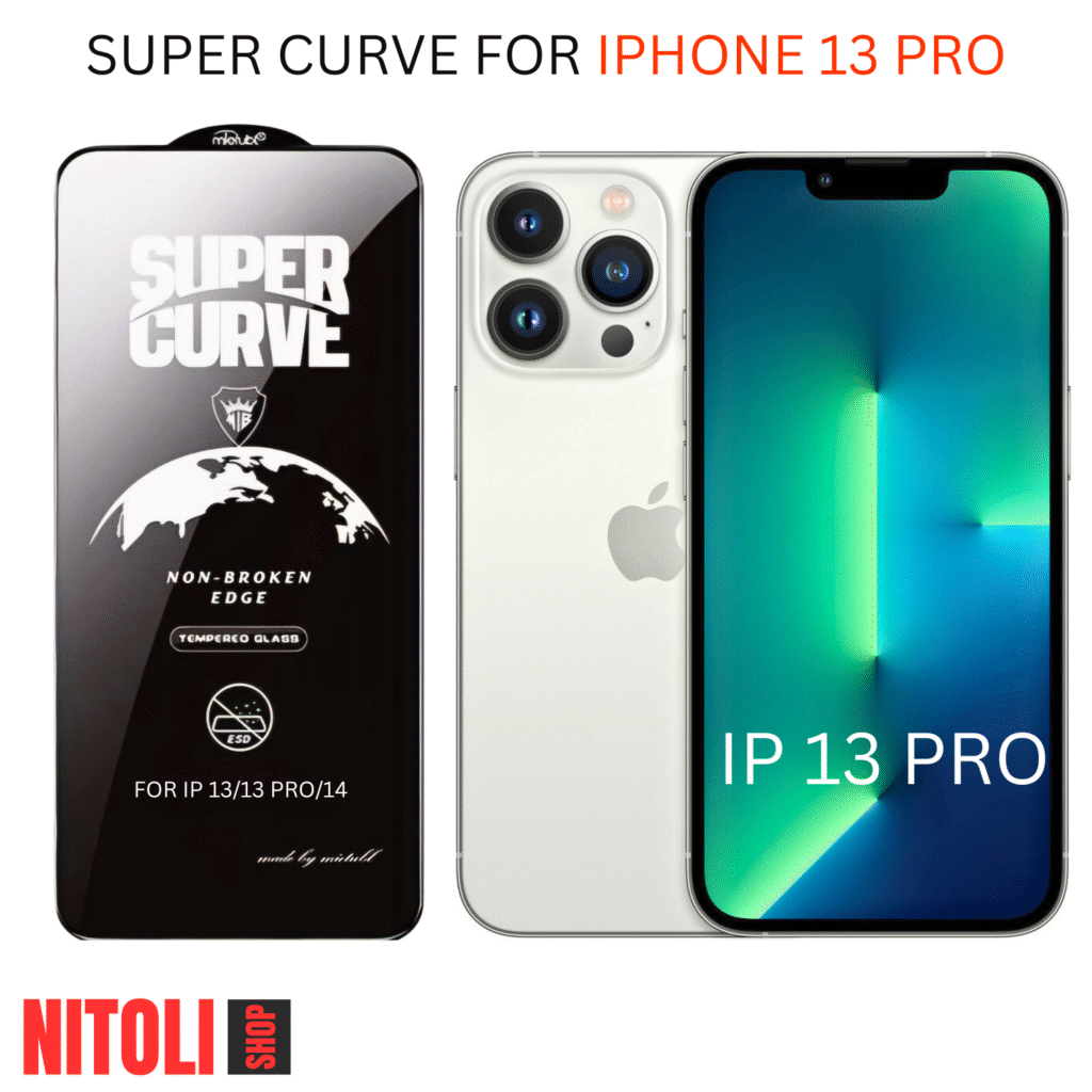 خرید گلس آیفون 13 پرو مدل super curve | کیت نصب کامل + تضمین اصالت + ارسال سریع